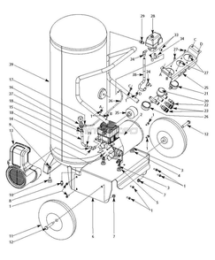Wl8026, Wl802600, Wl802600aj Tank Parts Diagram and Parts List for WL802600AJ  Campbell Hausfeld Compressor